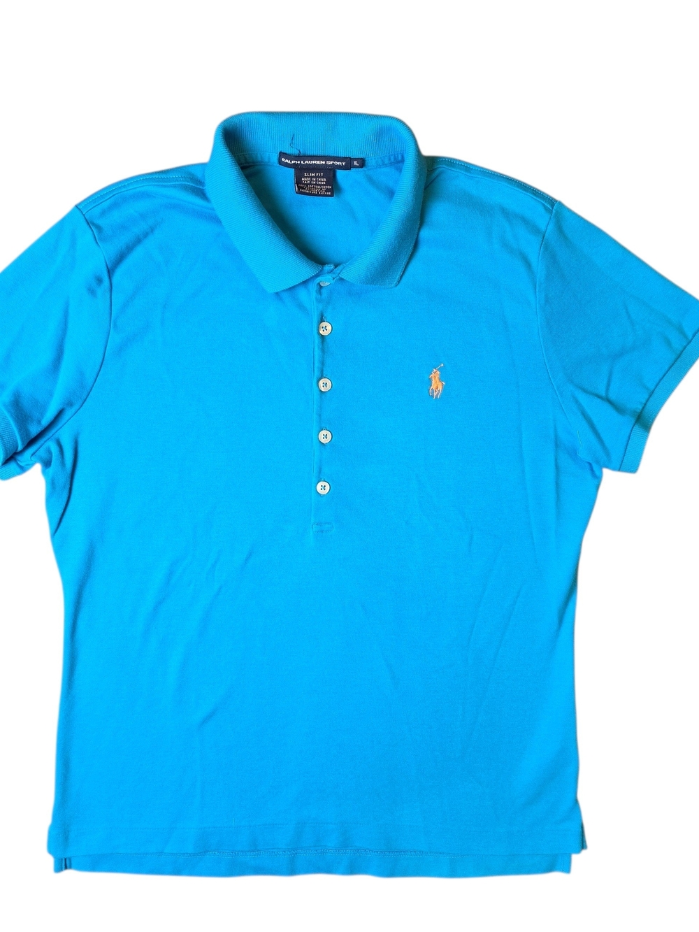 Polo by Ralph Lauren Womans Polo Shirt XL Blue Preppy Classic Slim Fit Sporty
